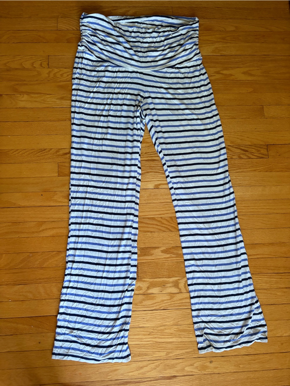 Old Navy Navy and White Striped Maternity pants